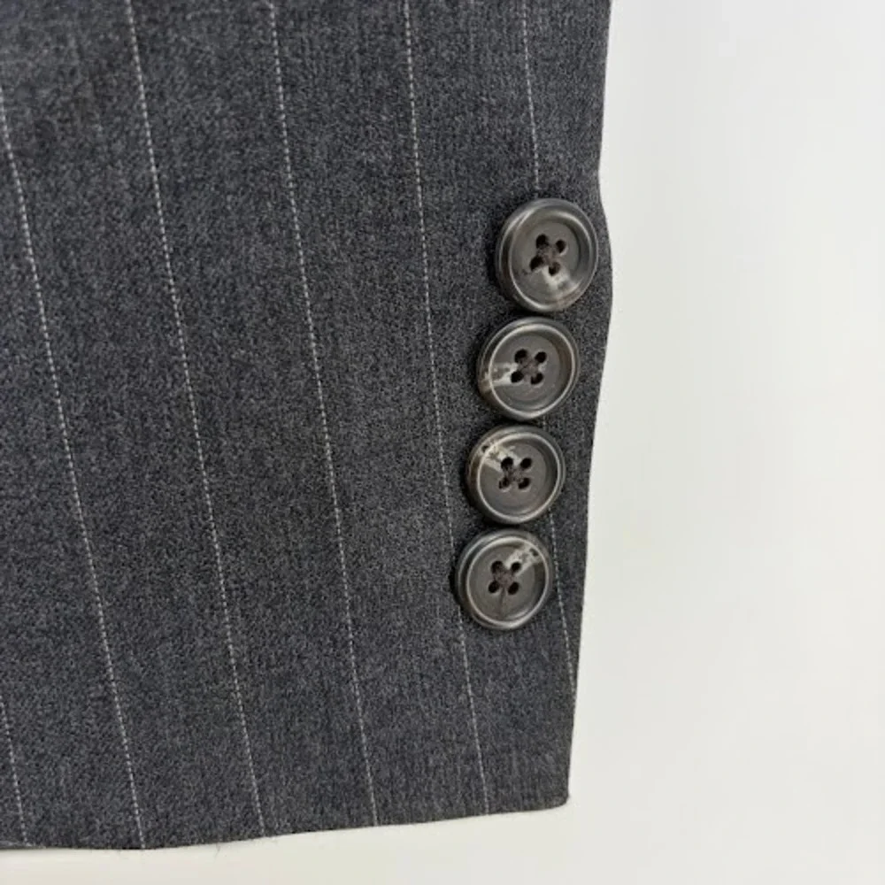 Lauren Ralph Lauren Blazer Mens 48R Grey Pinstripe Wool Made Canada sport Coat